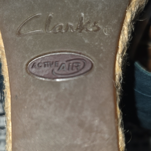 Clarks Navy and Tan Strappy Sandals - Picture 8 of 8